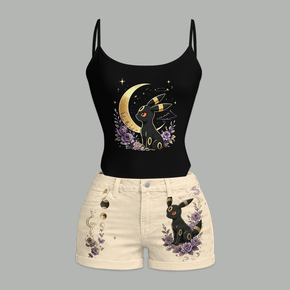 Pokémon Bodysuit & Stretch Denim Shorts Two-Piece Set