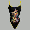 "Pokémon" Bodysuit  & Stretch Black Denim Shorts Two-Piece Set