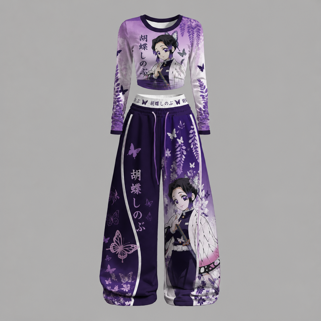 Demon Slayer Long-sleeved double-layer stretch pants set