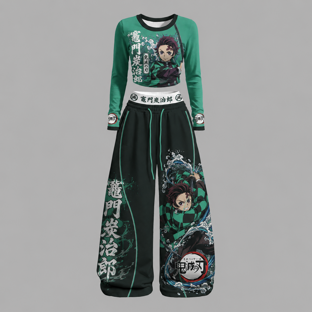 Demon Slayer Long-sleeved double-layer stretch pants set