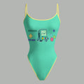 "Adventure Time" Bodysuit  & Stretch Black Denim Shorts Two-Piece Set