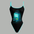 "Adventure Time" Bodysuit  & Stretch Black Denim Shorts Two-Piece Set