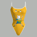 "Adventure Time" Bodysuit  & Stretch Black Denim Shorts Two-Piece Set
