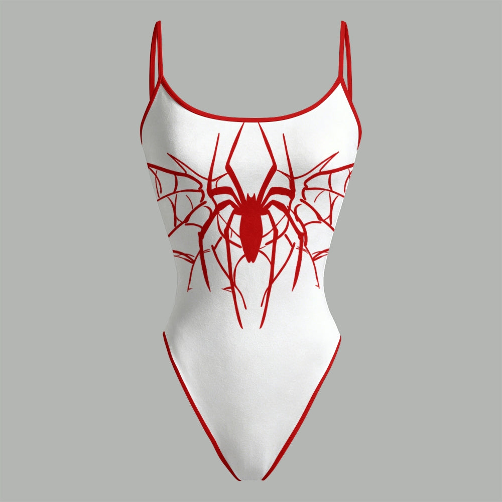 Spider-Man Bodysuit  & Stretch Black Denim Shorts Two-Piece Set