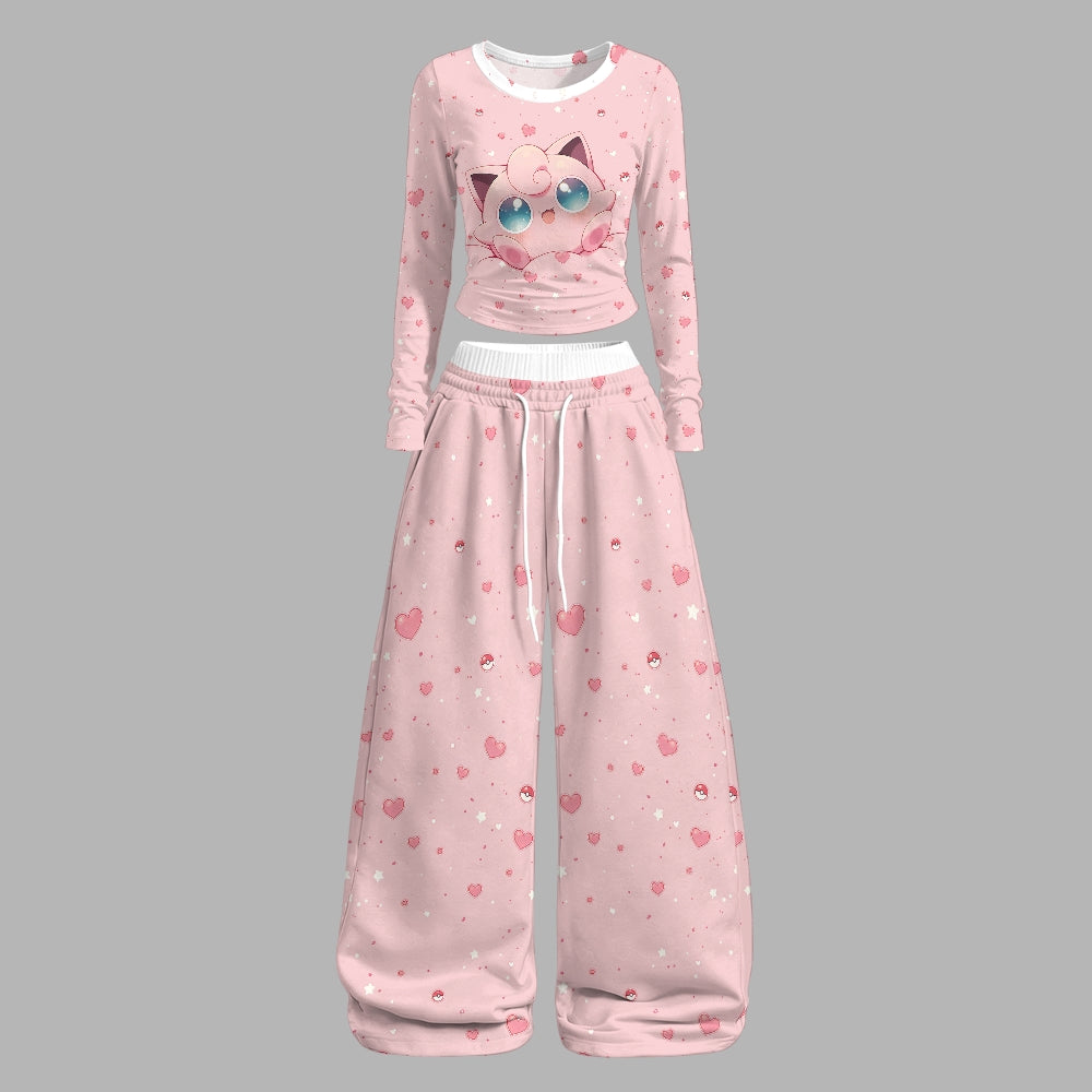 Pokémon Long-sleeved double-layer stretch pants set