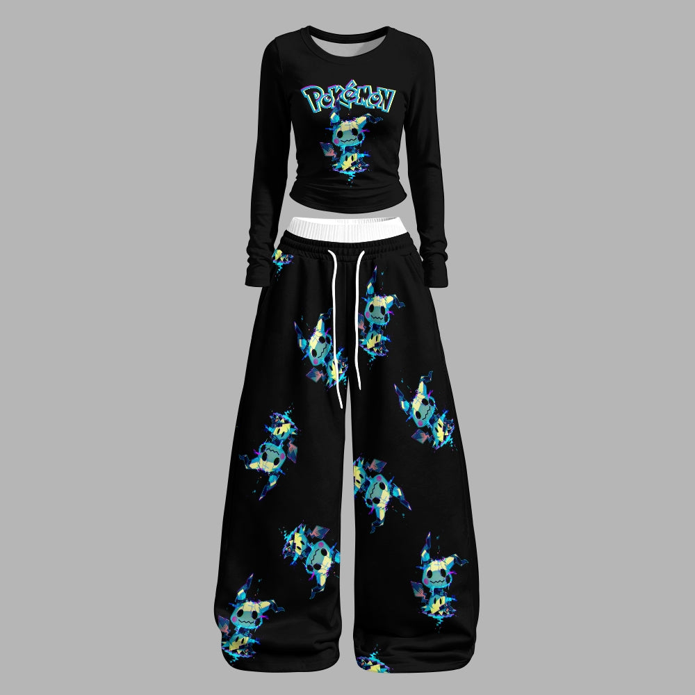 Pokémon Long-sleeved double-layer stretch pants set