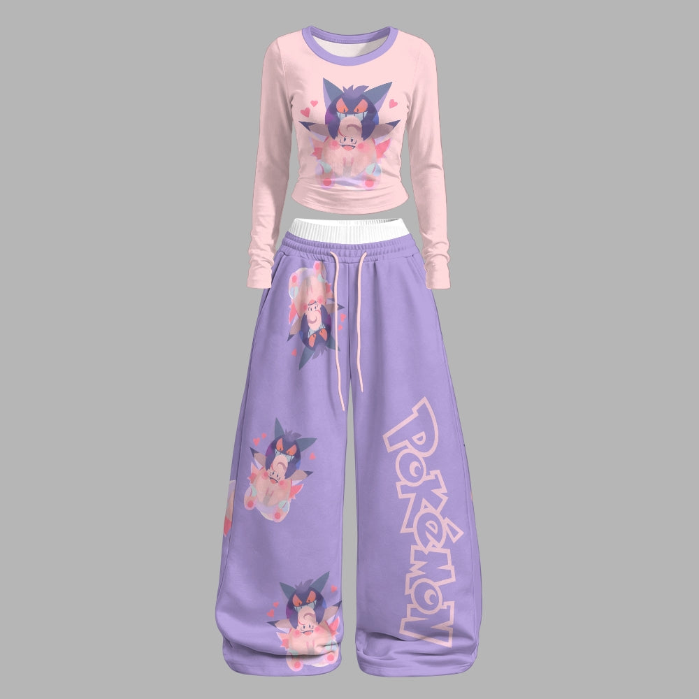 Pokémon Long-sleeved double-layer stretch pants set