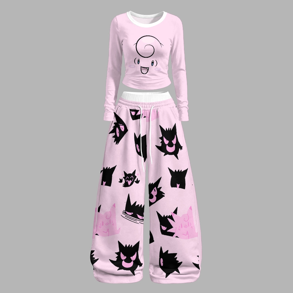 Pokémon Long-sleeved double-layer stretch pants set