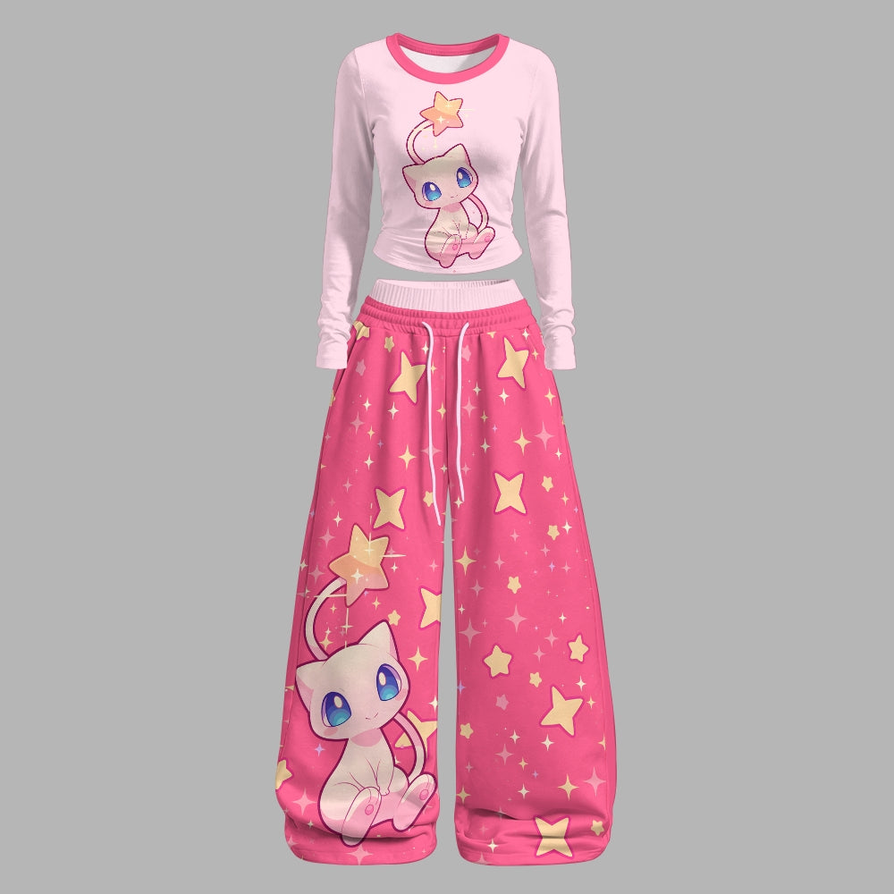 Pokémon Long-sleeved double-layer stretch pants set