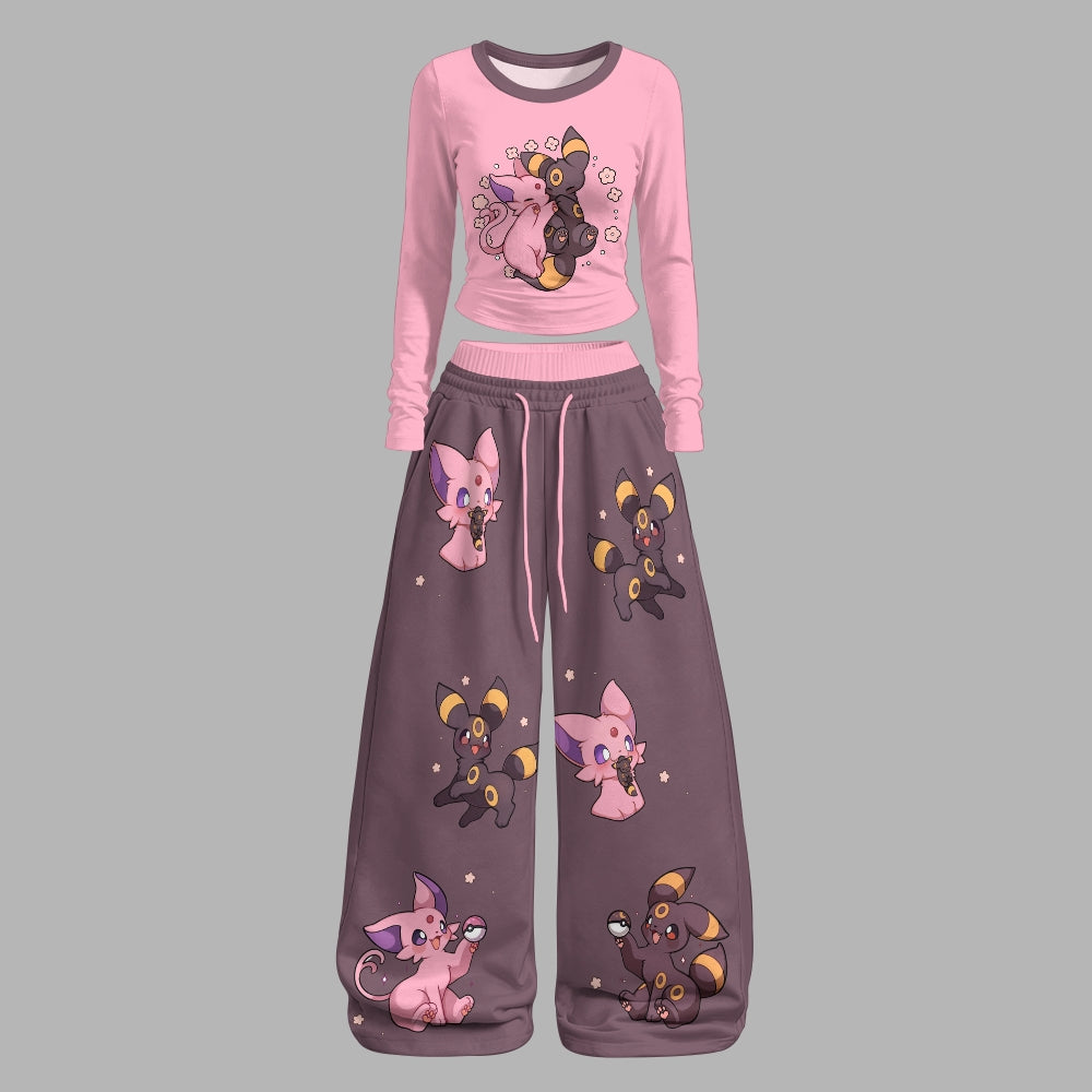 Pokémon Long-sleeved double-layer stretch pants set