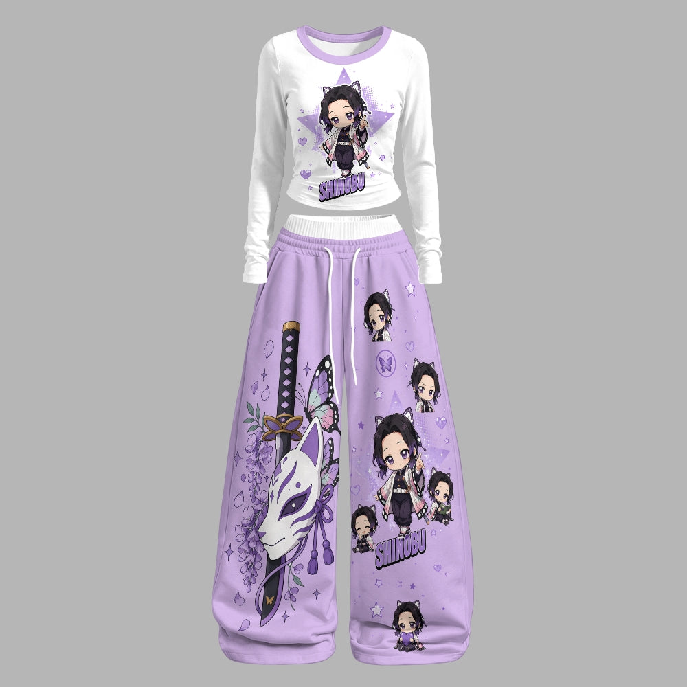 Demon Slayer Long-Sleeved Double-Layer Stretch Pants Set