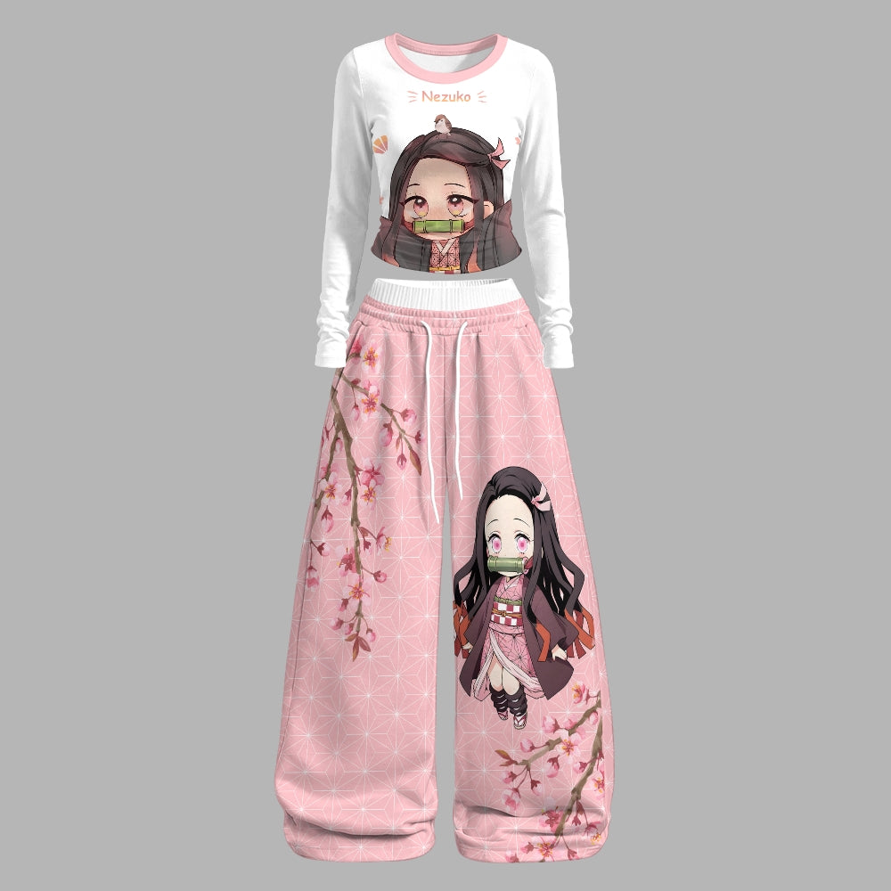 Demon Slayer Long-Sleeved Double-Layer Stretch Pants Set