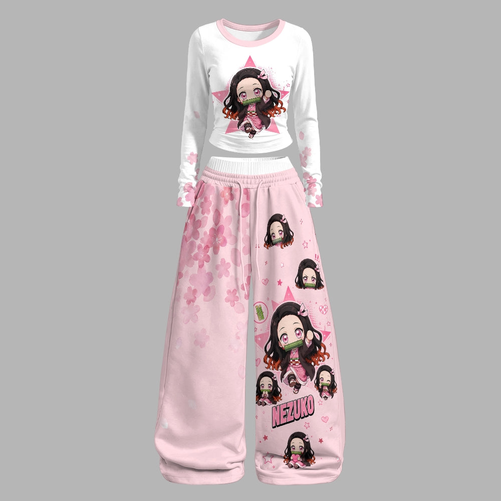 Demon Slayer Long-Sleeved Double-Layer Stretch Pants Set