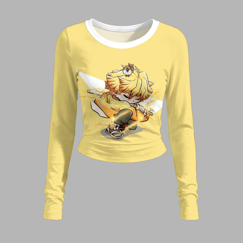 Demon Slayer Long-Sleeved Double-Layer Stretch Pants Set