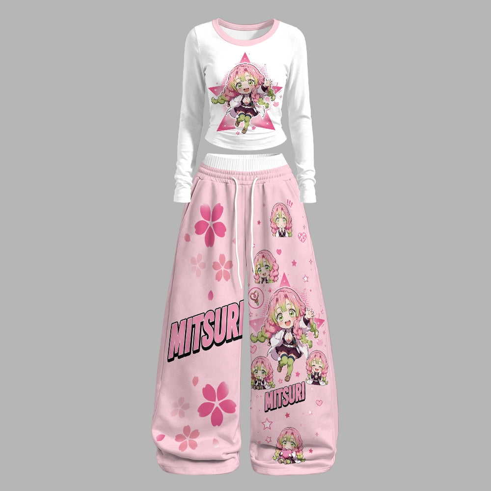 Demon Slayer Long-Sleeved Double-Layer Stretch Pants Set
