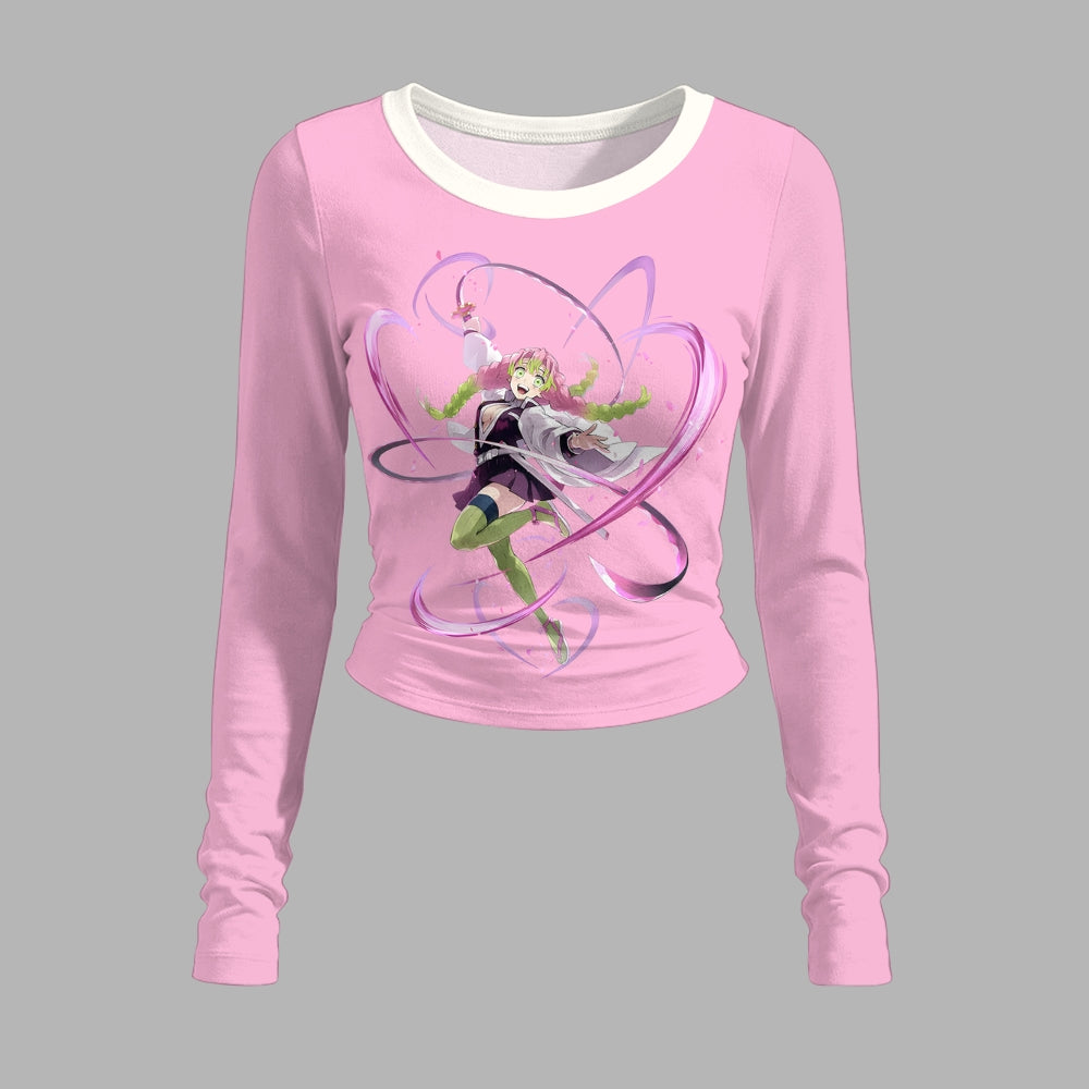 "Demon Slayerx" Long-Sleeved Double-Layer Stretch Pants Set