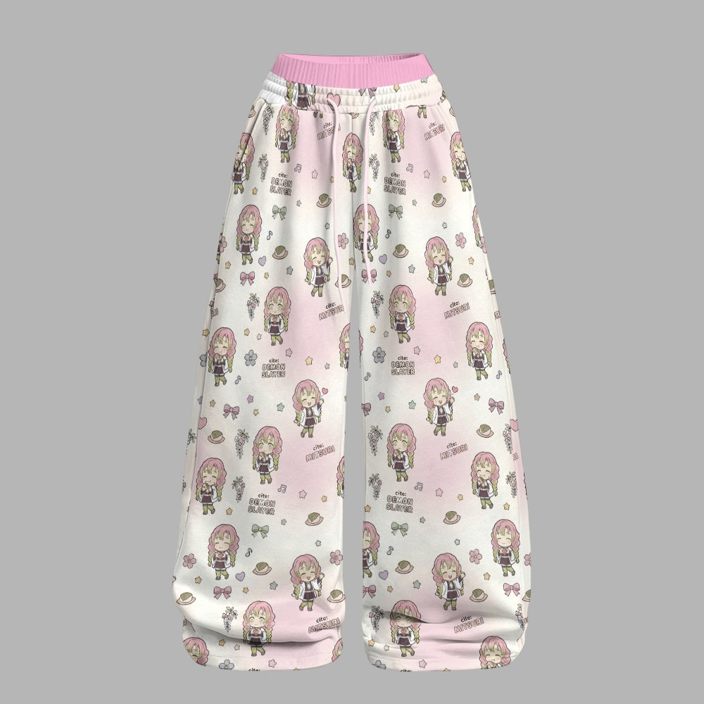 "Demon Slayerx" Long-Sleeved Double-Layer Stretch Pants Set