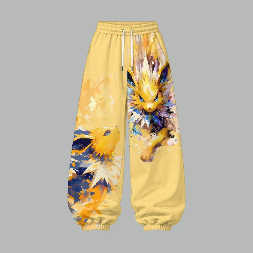 Pokémon Women's Cropped Long Sleeve Hoodie & High Waist Jogger Pants Two Piece Tracksuit Set