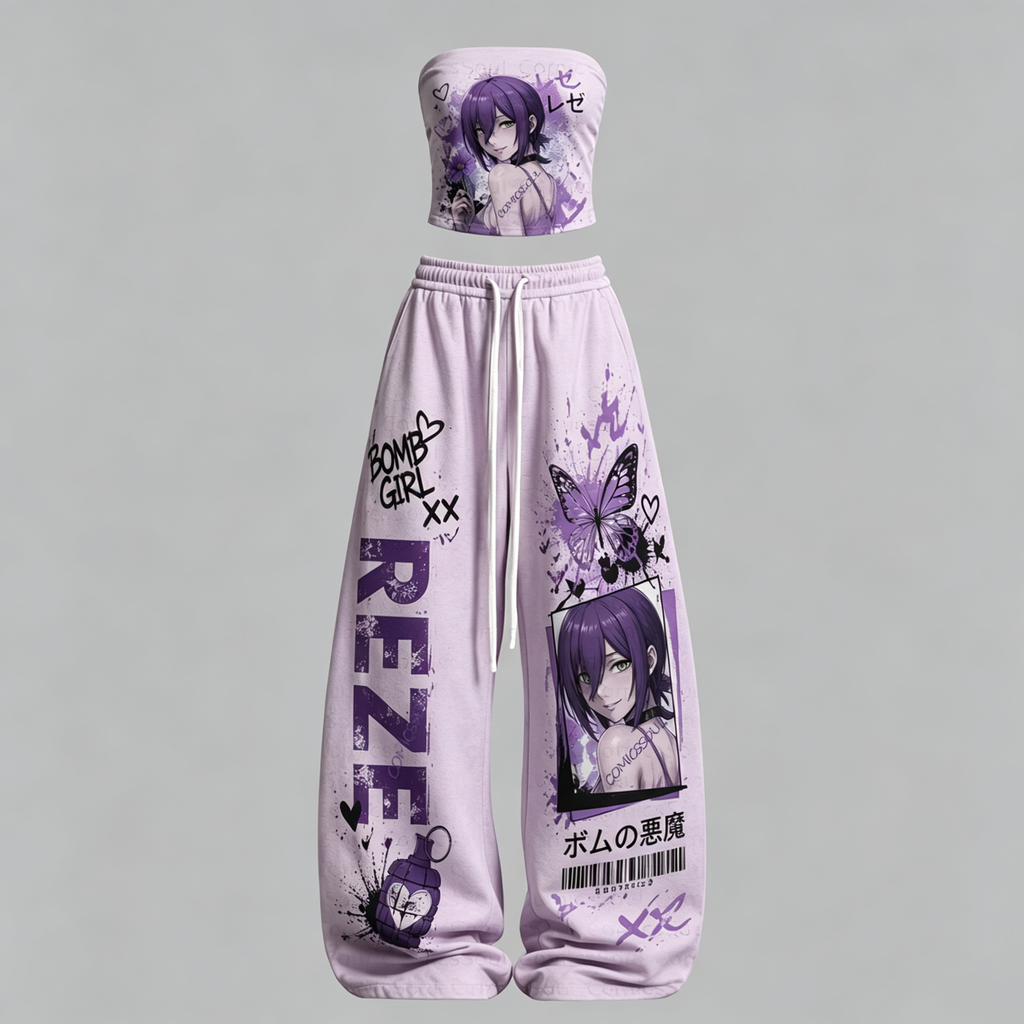 Chainsaw Man Top & Elasticated Trousers Two-Piece Set