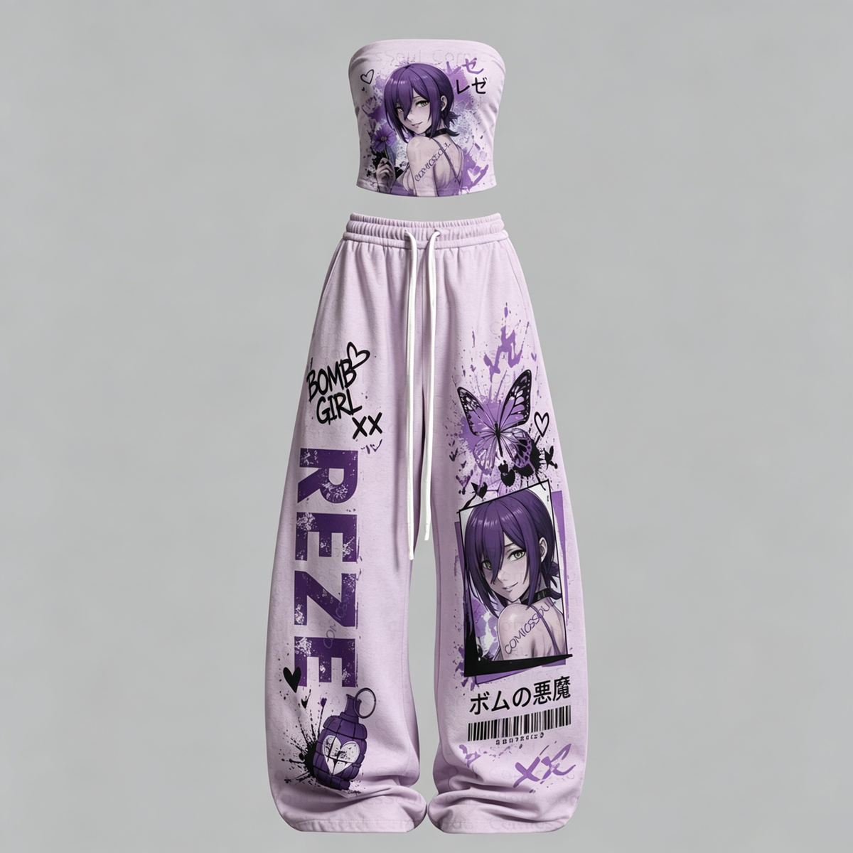 Chainsaw Man Top & Elasticated Trousers Two-Piece Set