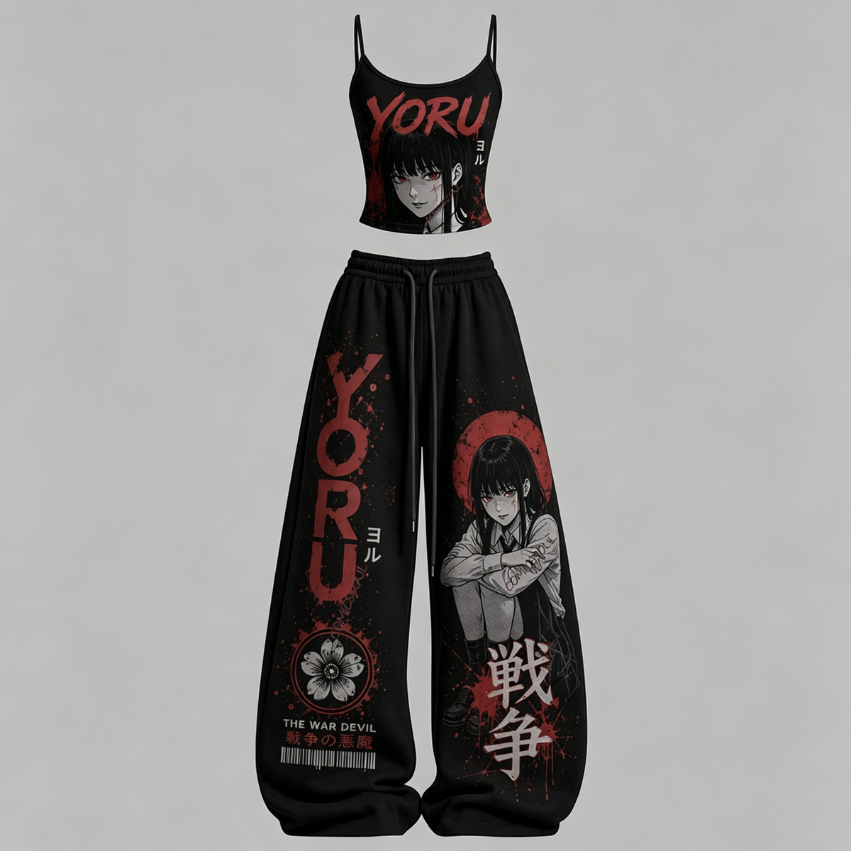 Chainsaw Man Top & Elasticated Trousers Two-Piece Set