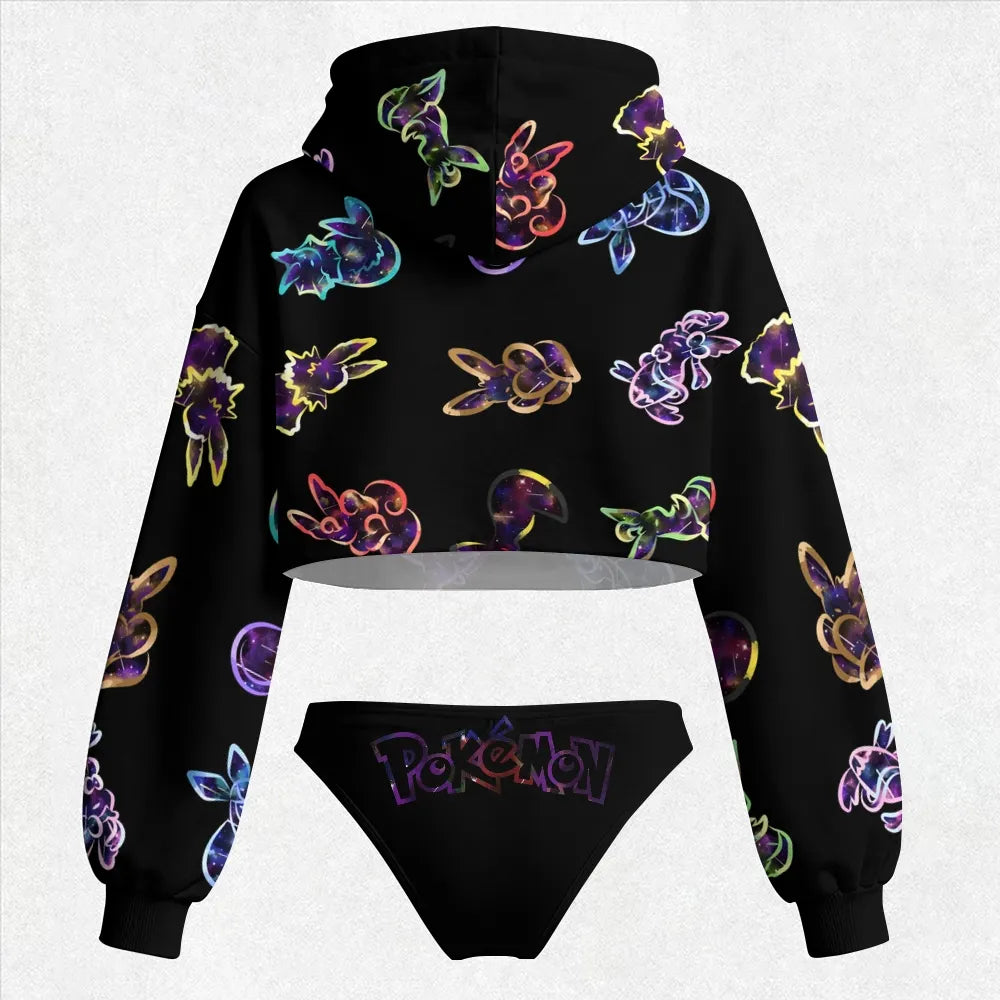 "Pokémon" Women's Cropped Hoodie & Thong Sets