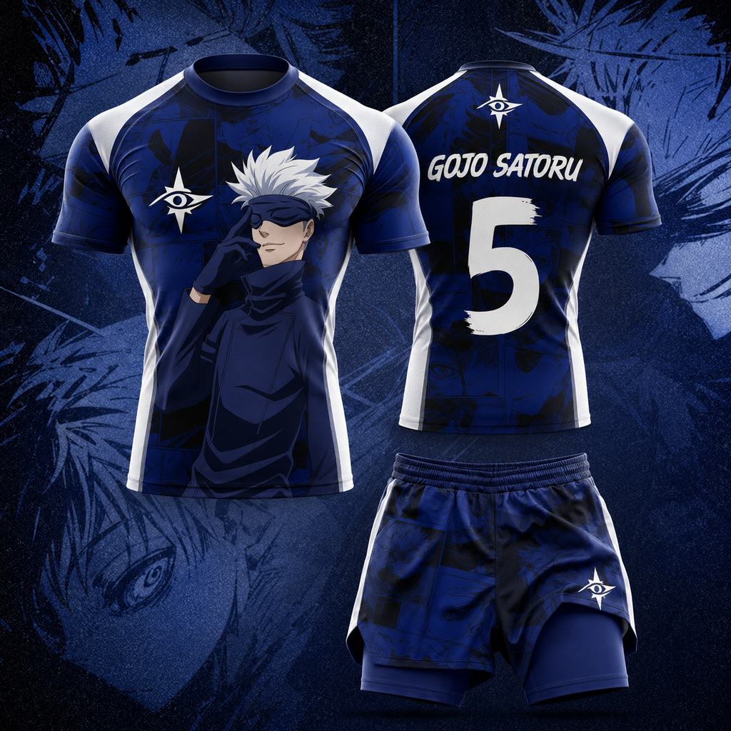 Jujutsu Kaisen Themed Men's Fitness Top and Shorts Set