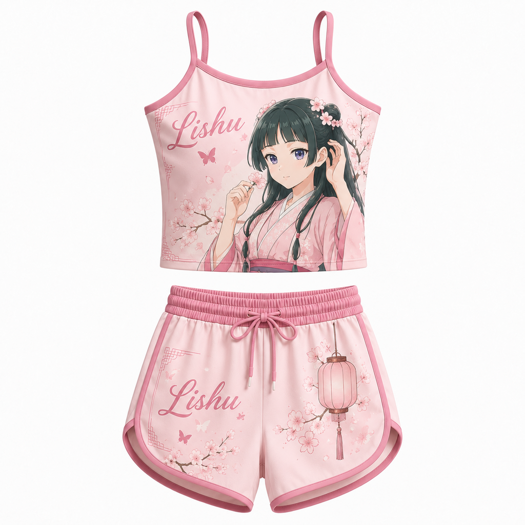 "The Apothecary Diaries" Anime Shorts and Crop Top Set