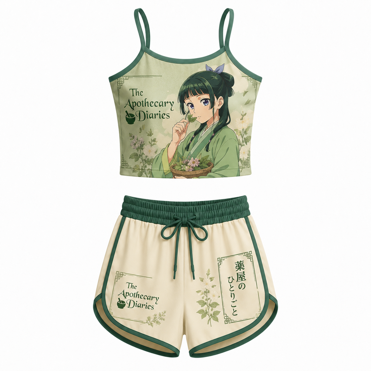 "The Apothecary Diaries" Anime Shorts and Crop Top Set