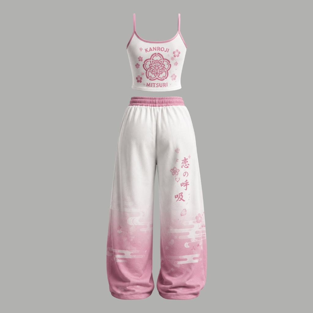 Animescollection Demon Slayer Top & Elasticated Trousers Two-Piece Set