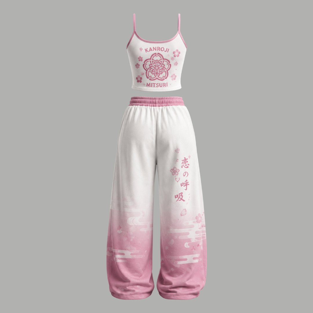 Animescollection Demon Slayer Top & Elasticated Trousers Two-Piece Set