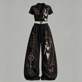 Sailor Moon Drawstring Short Sleeve Top & Long Pants Two-Piece Set