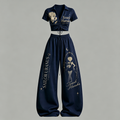 Sailor Moon Drawstring Short Sleeve Top & Long Pants Two-Piece Set