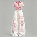 Sailor Moon Drawstring Short Sleeve Top & Long Pants Two-Piece Set