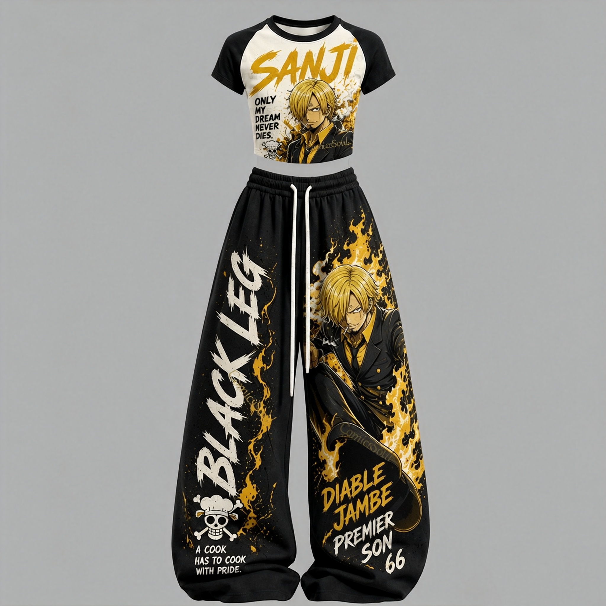 One Piece T-Shirt & Elasticated Trousers Two-Piece Set
