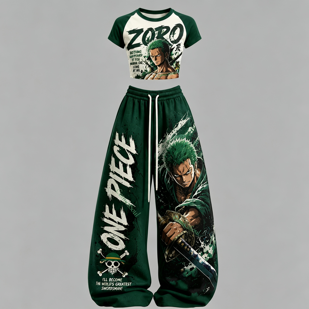 One Piece T-Shirt & Elasticated Trousers Two-Piece Set