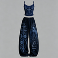Gothic Heart Top & Elasticated Trousers Two-Piece Set