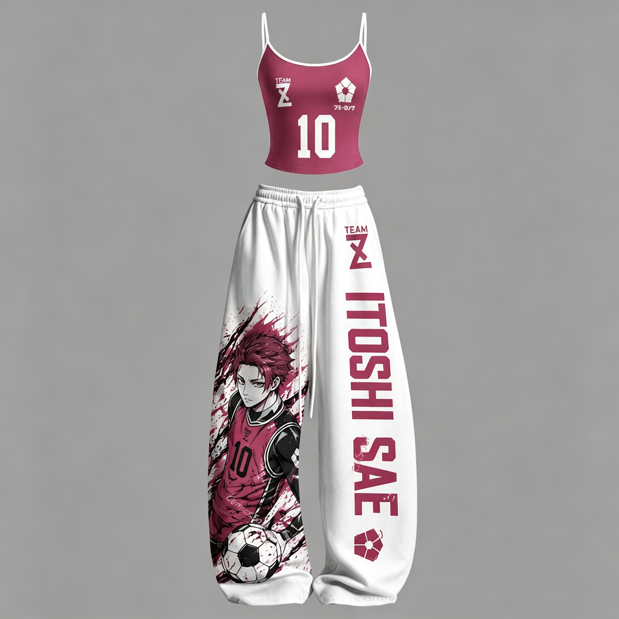 BLUE LOCK Top & Elasticated Trousers Two-Piece Set