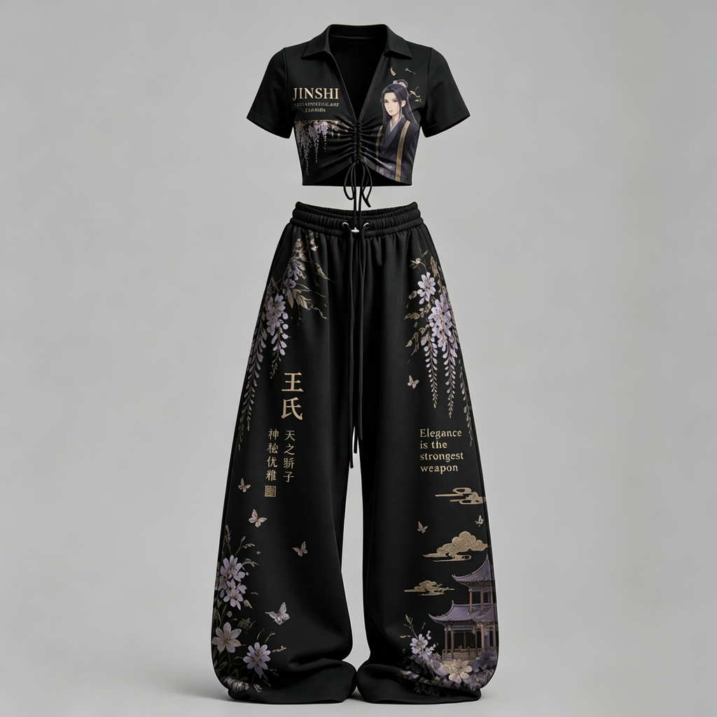 The Apothecary Diaries Drawstring Short Sleeve Top & Long Pants Two-Piece Set