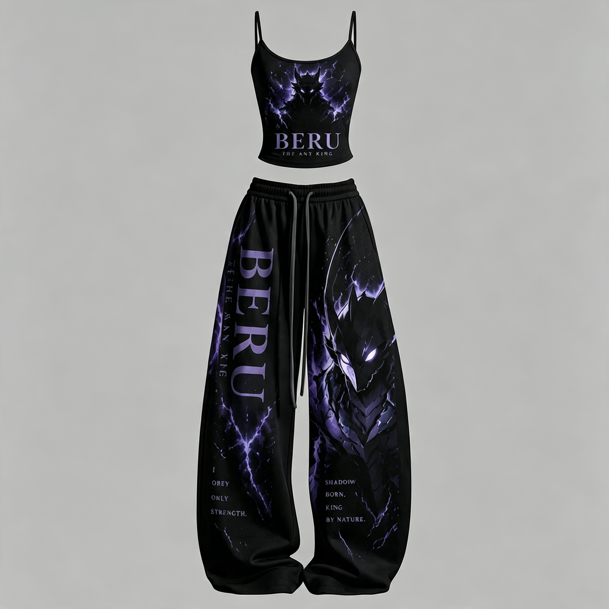 SOLO LEVELING Top & Elasticated Trousers Two-Piece Set