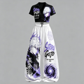 Jujutsu Kaisen Drawstring Short Sleeve Top & Long Pants Two-Piece Set