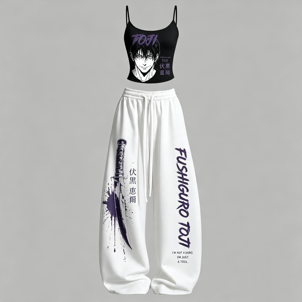 Jujutsu Kaisen Top & Elasticated Trousers Two-Piece Set