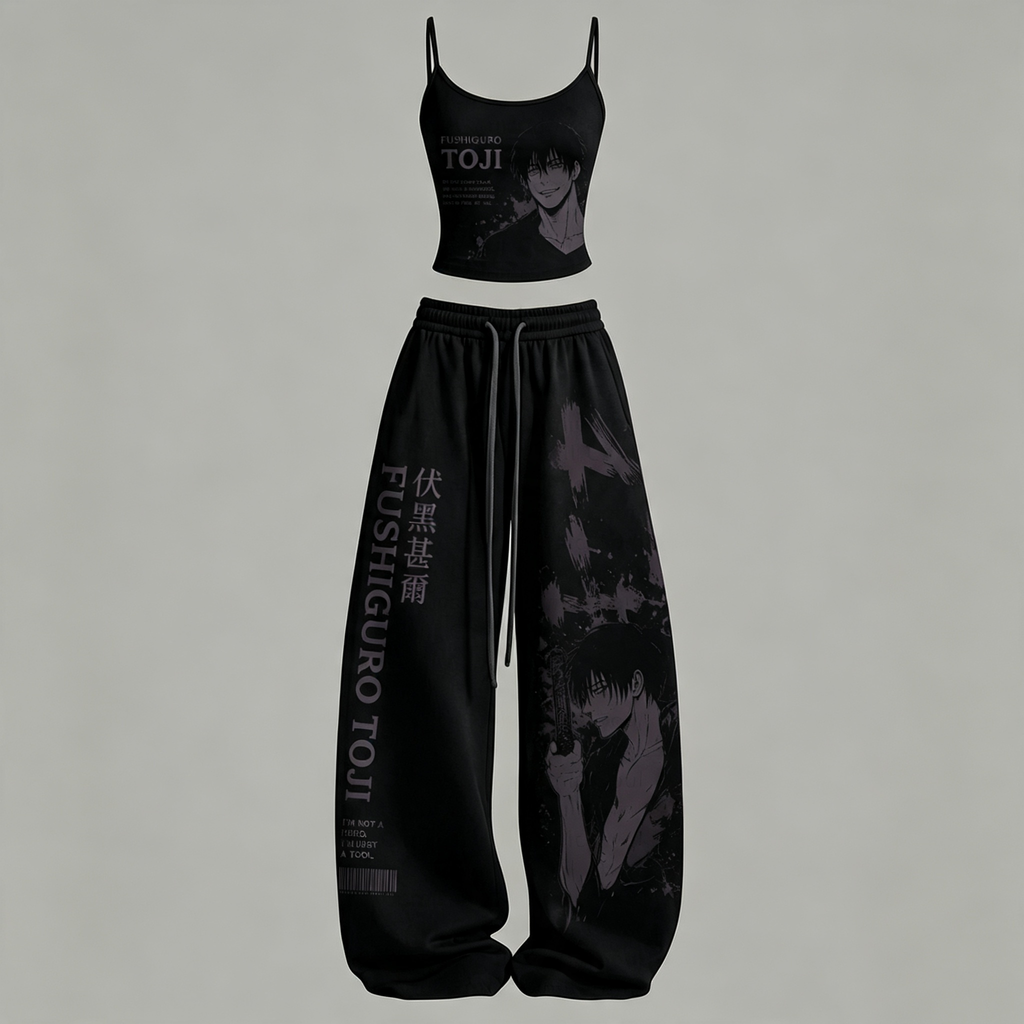 Jujutsu Kaisen Top & Elasticated Trousers Two-Piece Set