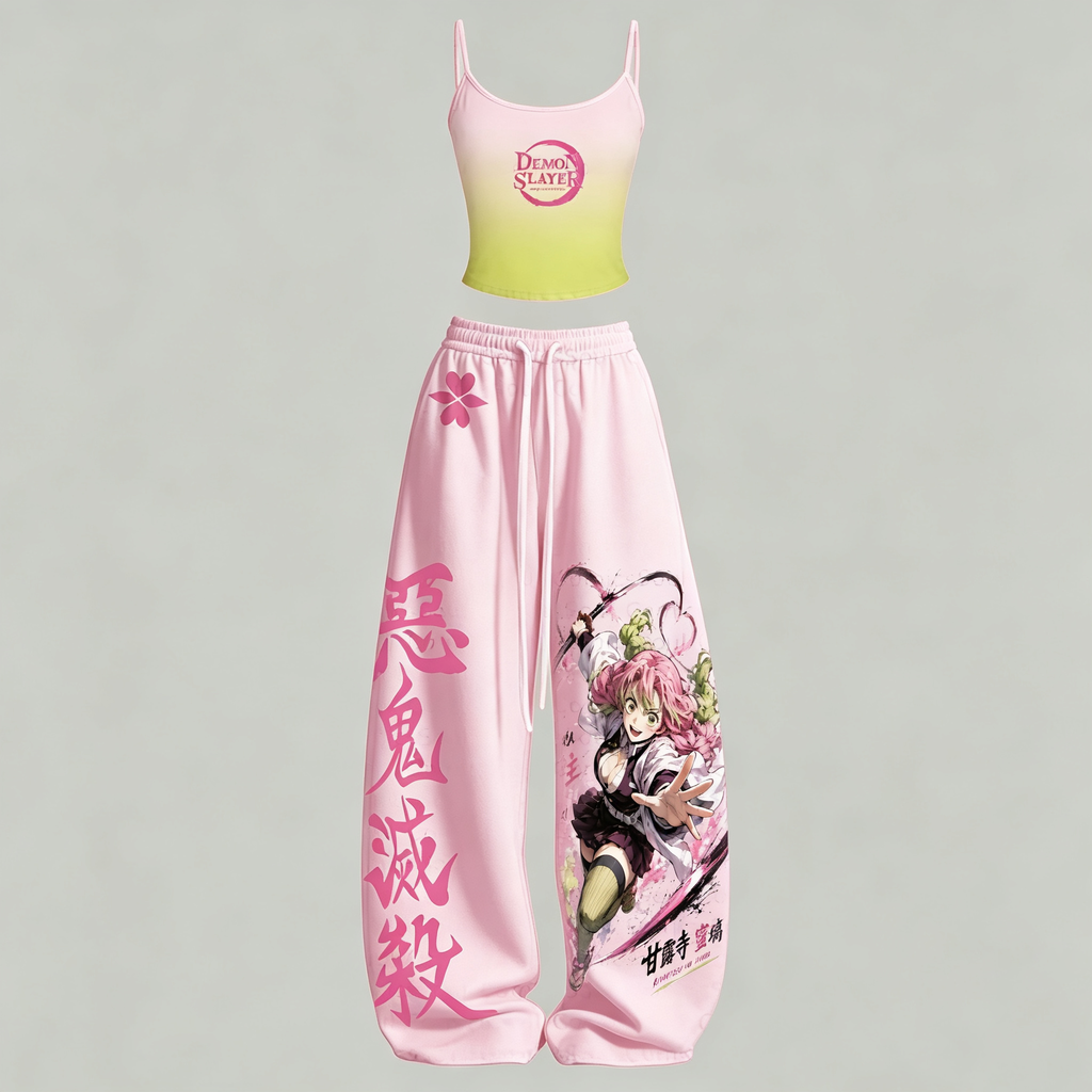 Demon Slayer Top & Elasticated Trousers Two-Piece Set