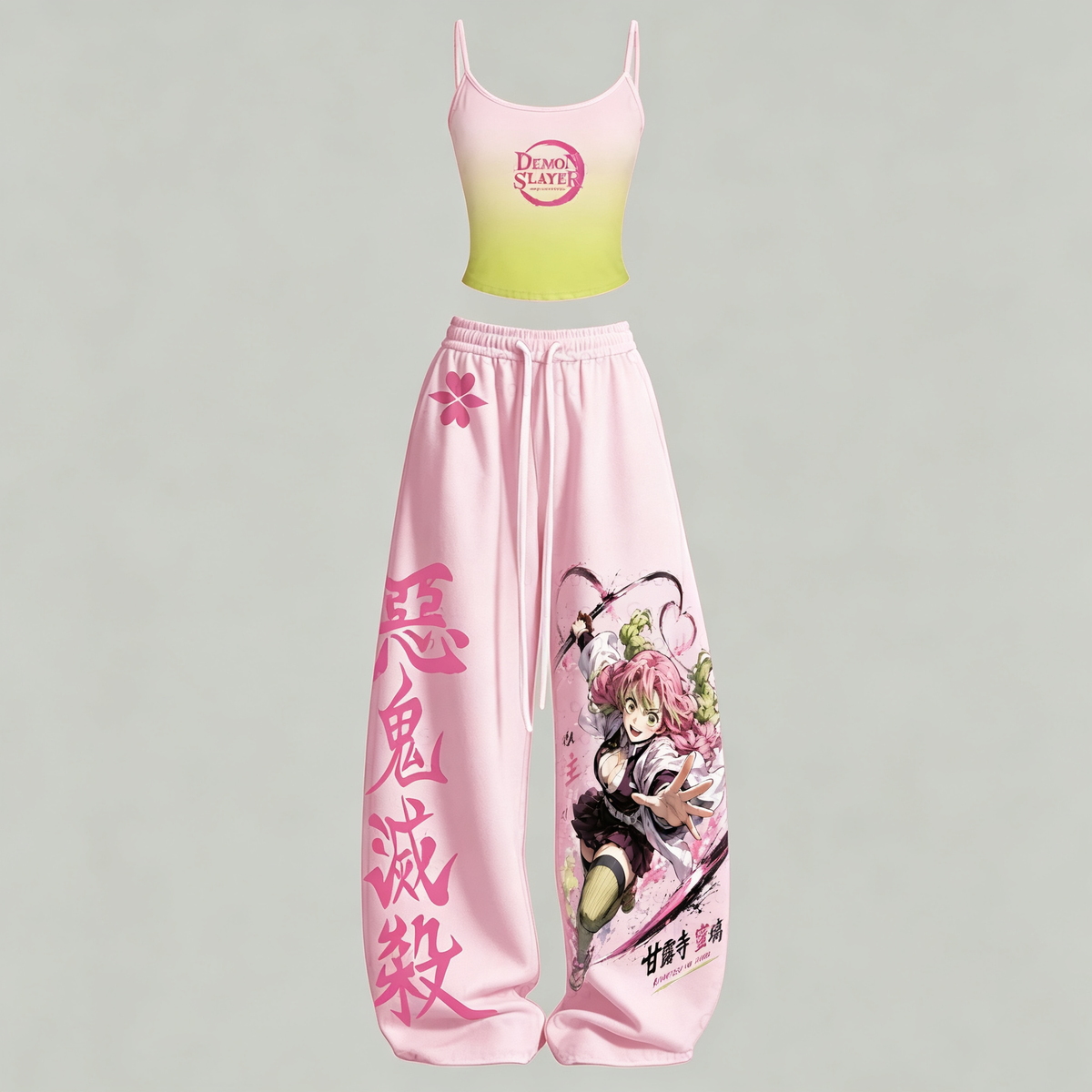 Demon Slayer Top & Elasticated Trousers Two-Piece Set