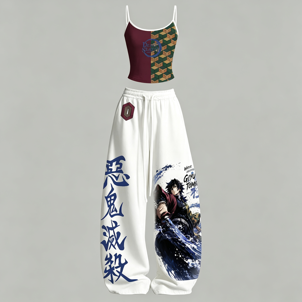 Demon Slayer Top & Elasticated Trousers Two-Piece Set