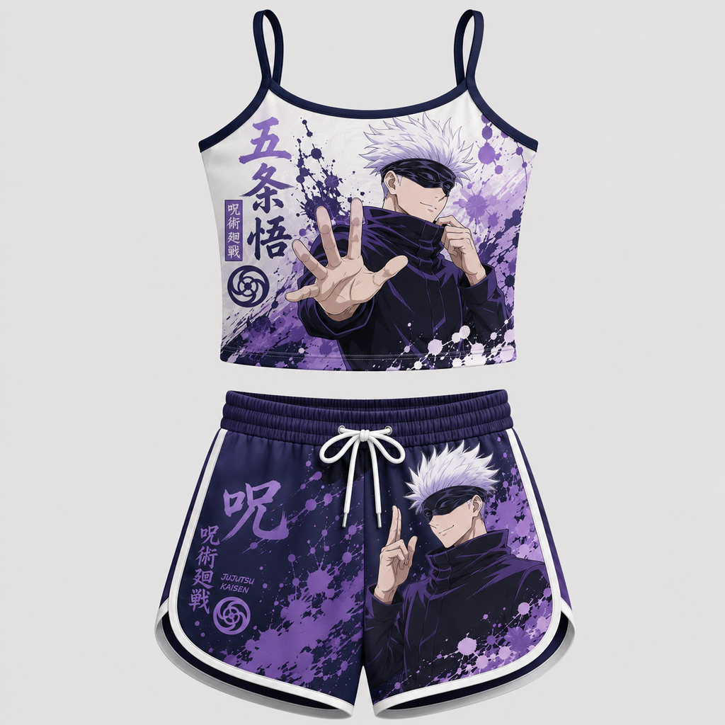 Jujutsu Kaisen Anime Shorts and Crop Top Set