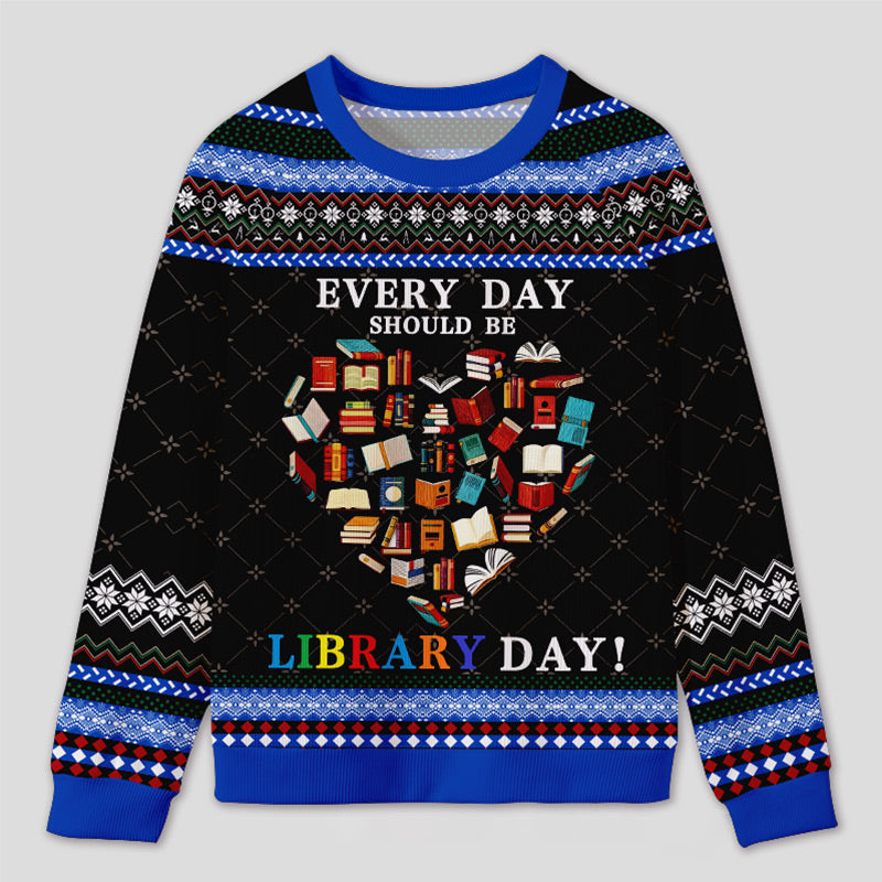 Personalized Library Day Celebration Ugly Sweater Office Holiday Party Gift for Librarians