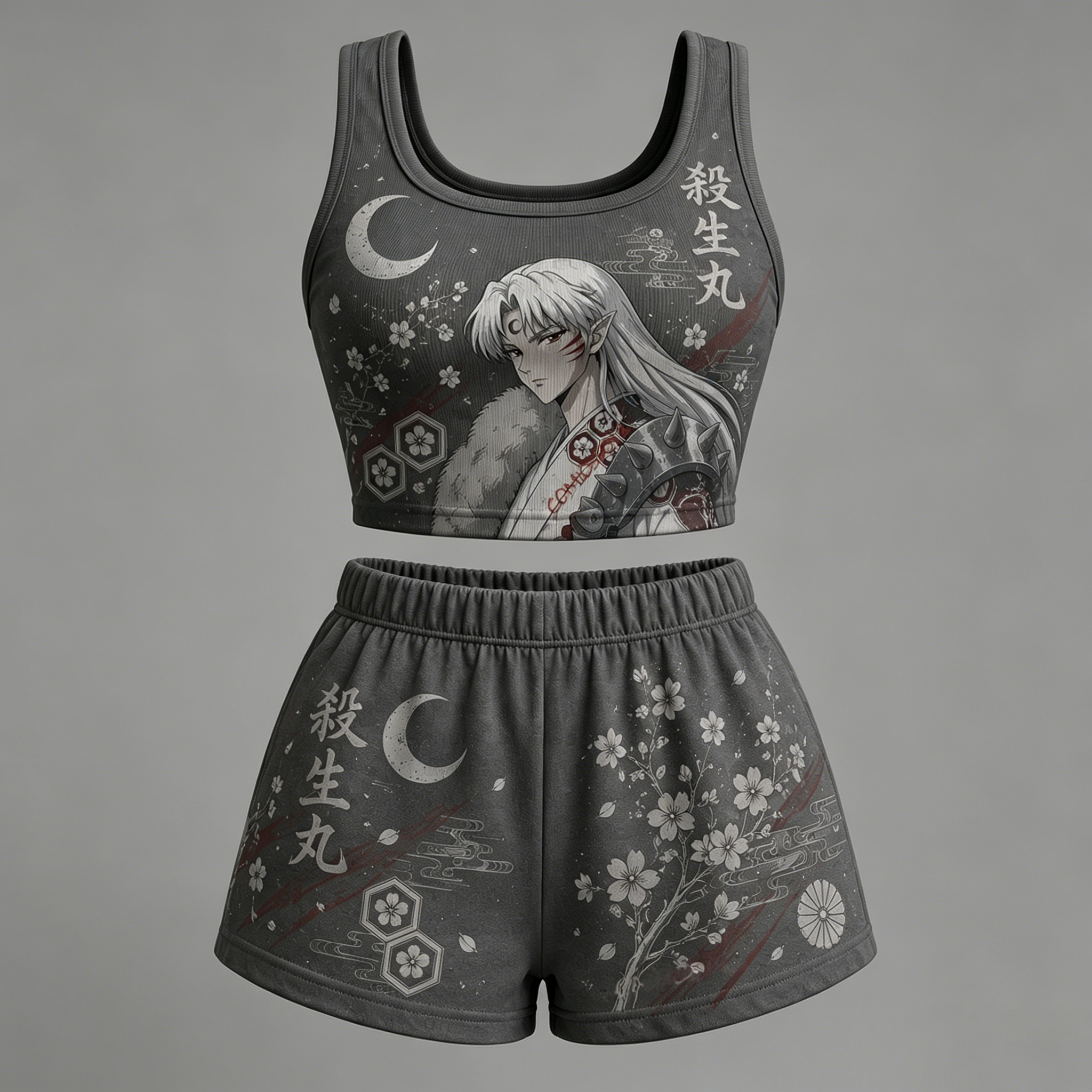 Animescollection Inuyasha Vest and shorts Two-Piece Set