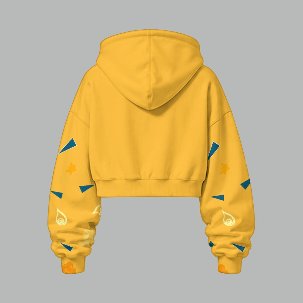 Pokémon Women's Cropped Long Sleeve Hoodie & High Waist Jogger Pants Two Piece Tracksuit Set